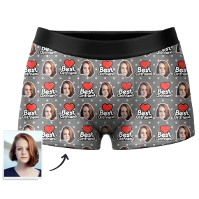 Best Girlfriend Custom Face Boxer Shorts, Custom Underwear For Men