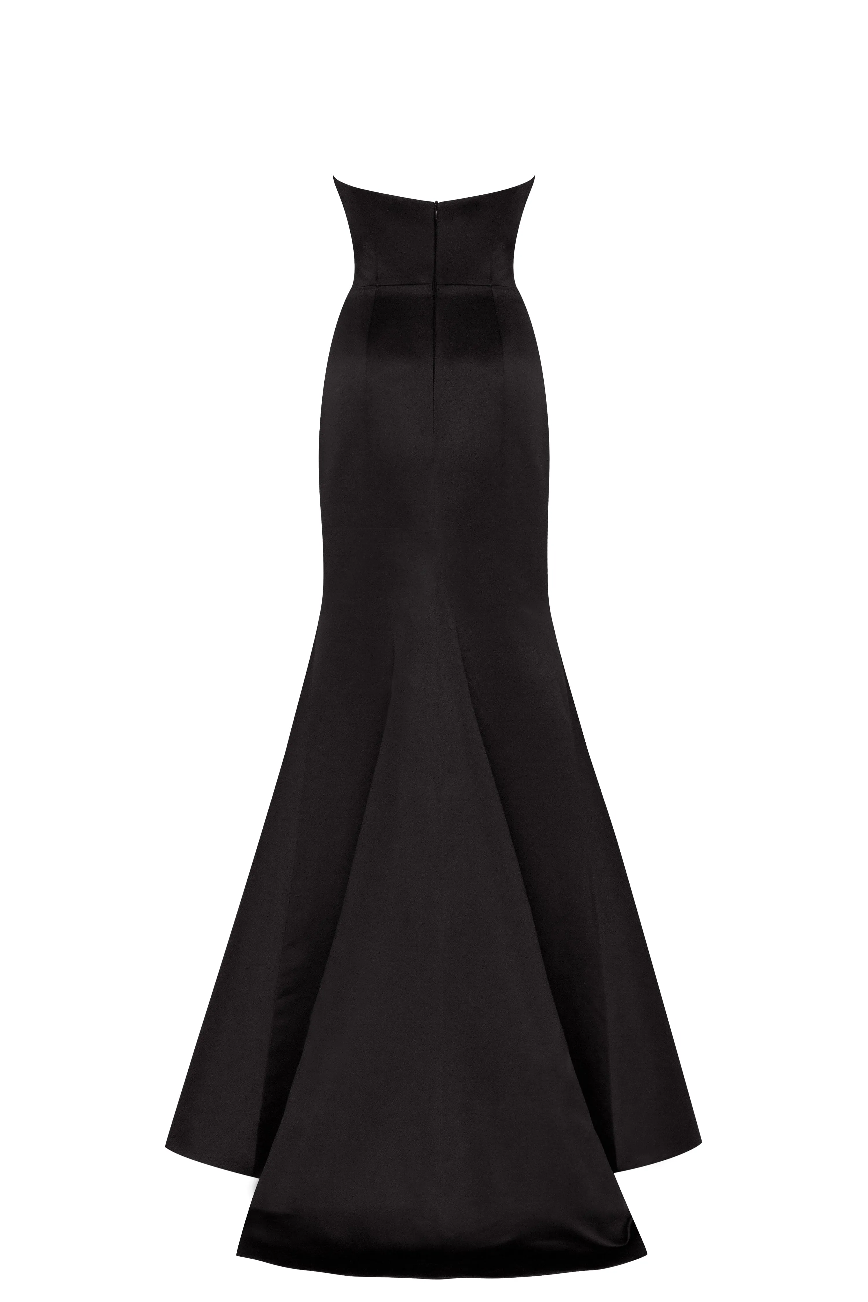 Black Elegant strapless trumpet evening gown