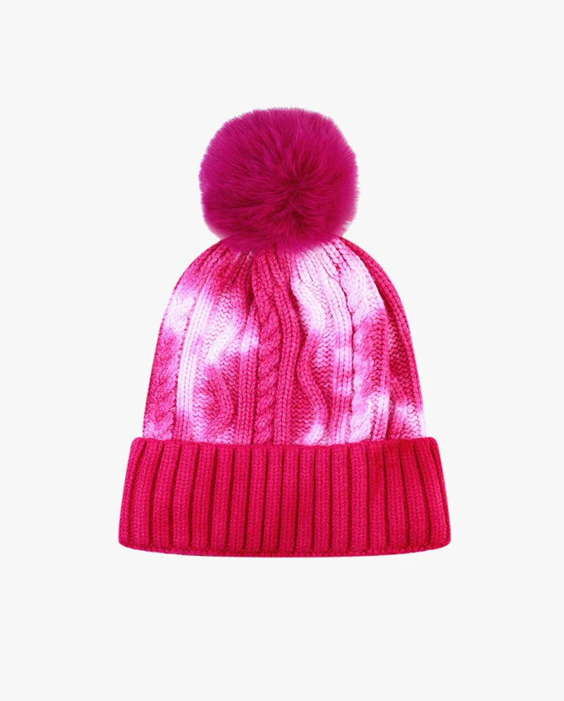 Black Horn - Tie Dye Knit PomPom Beanie