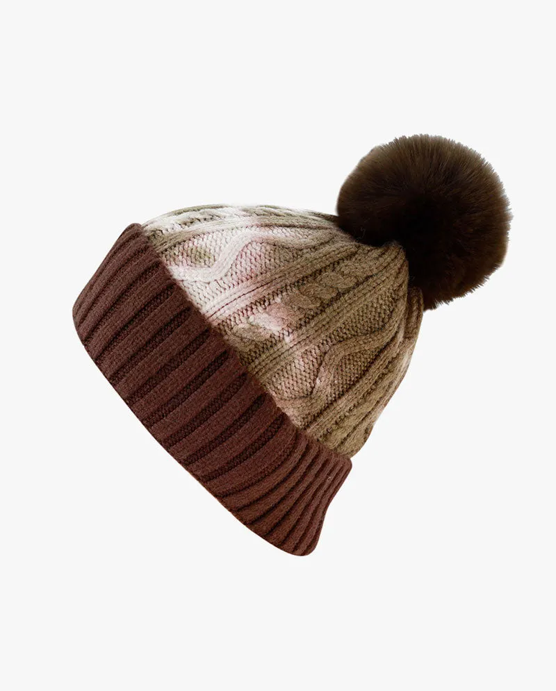 Black Horn - Tie Dye Knit PomPom Beanie