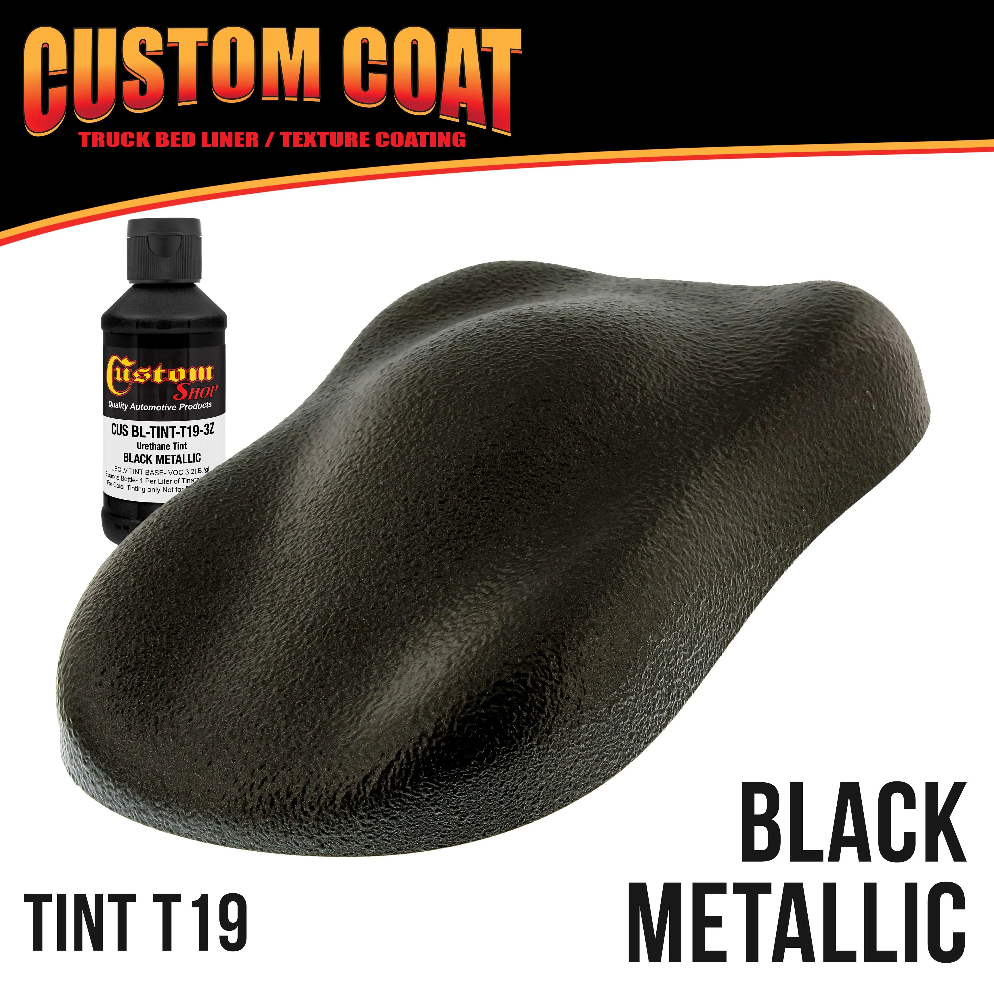 Black Metallic 1 Gallon Urethane Spray-On Truck Bed Liner Kit -Easy Mixing, Just Shake, Shoot - Professional Durable Textured Protective Coating