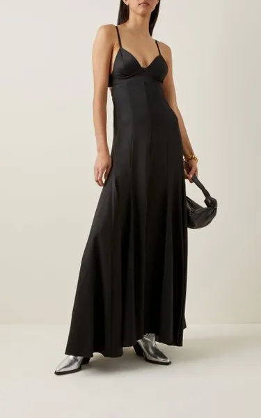 Black Pleated Maxi Dress