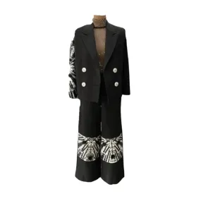 Black Sagrada Sleeves Blazer Set