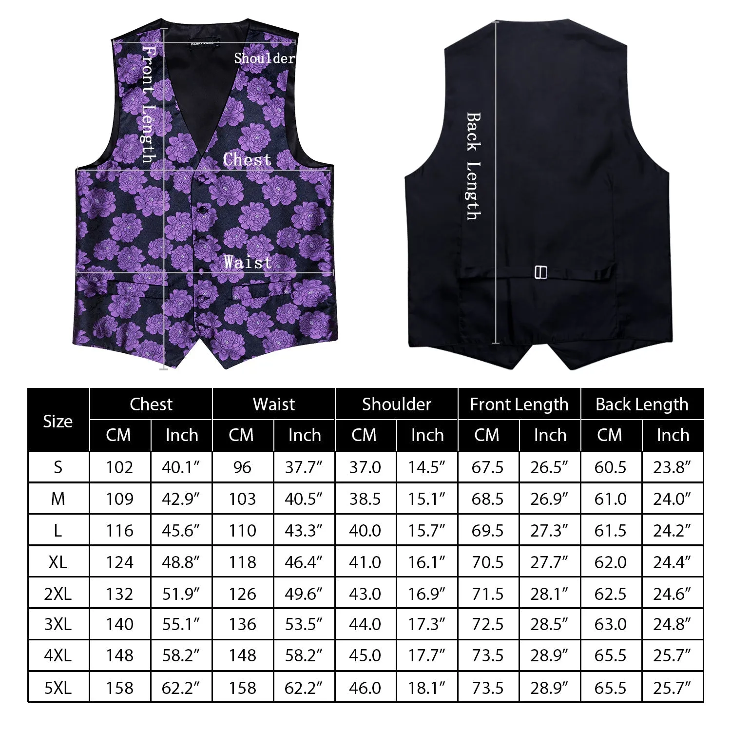 Black Solid Jacquard Men's Collar Vest