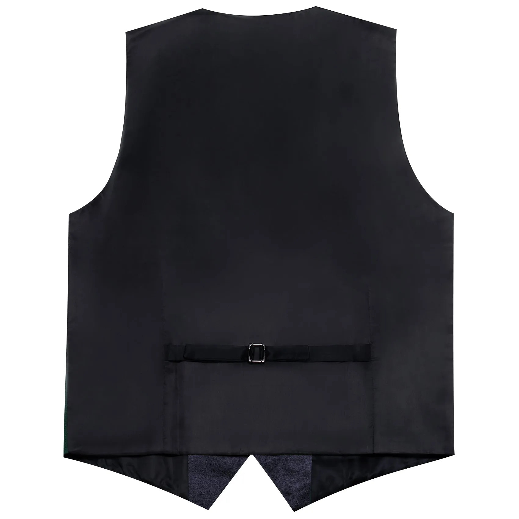 Black Solid Jacquard Men's Collar Vest