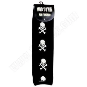 Black With White Skull and Crossbones Arm Warmers