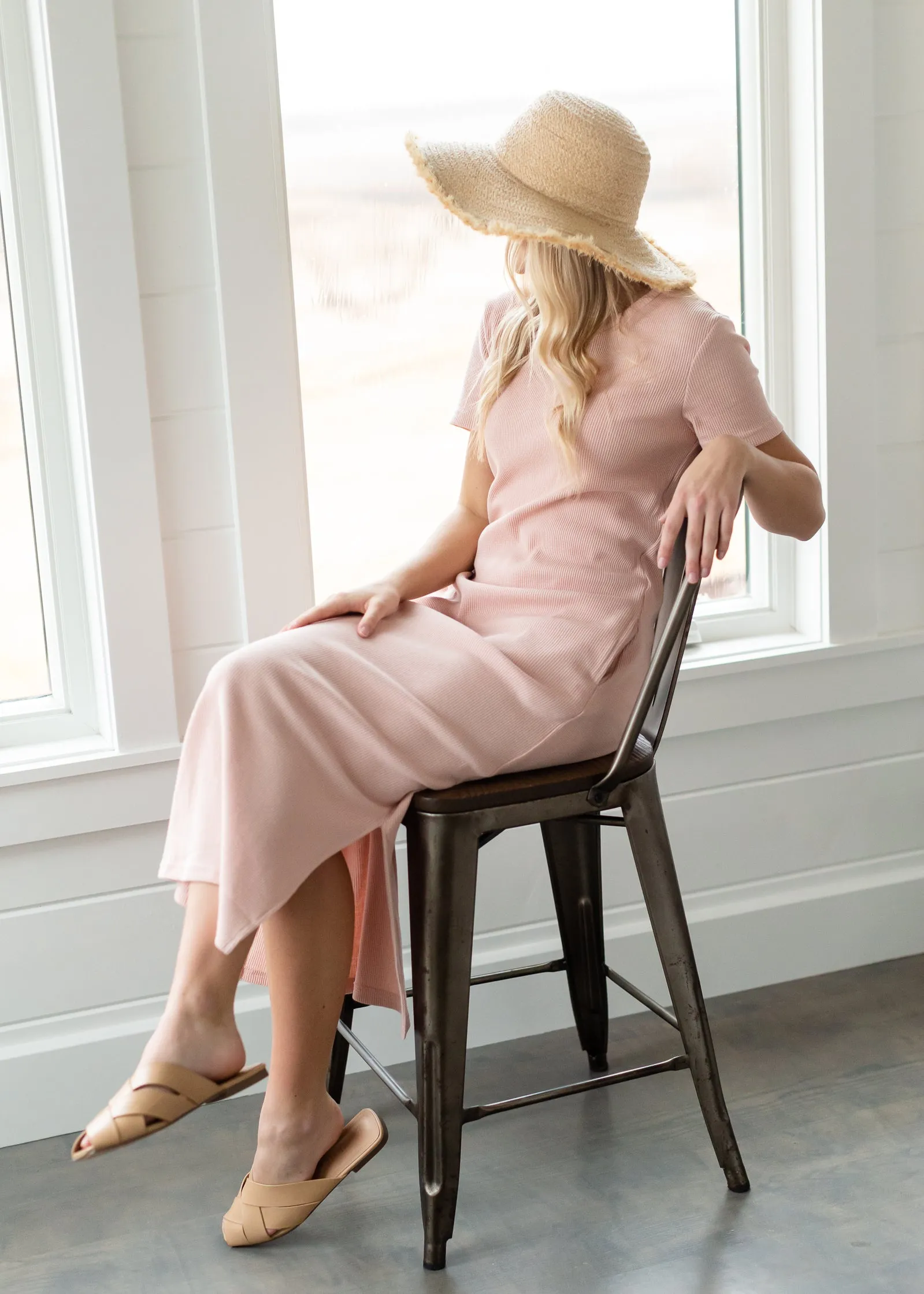 Blush Knit Textured Dress