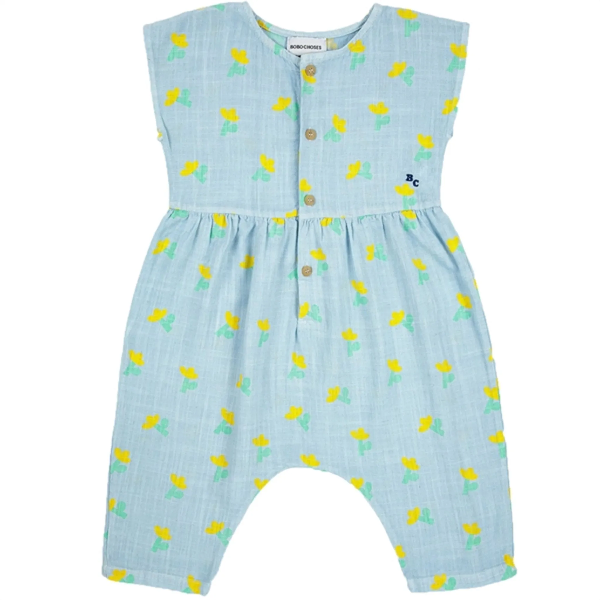 Bobo Choses Light Blue Sea Flower All Over Overall