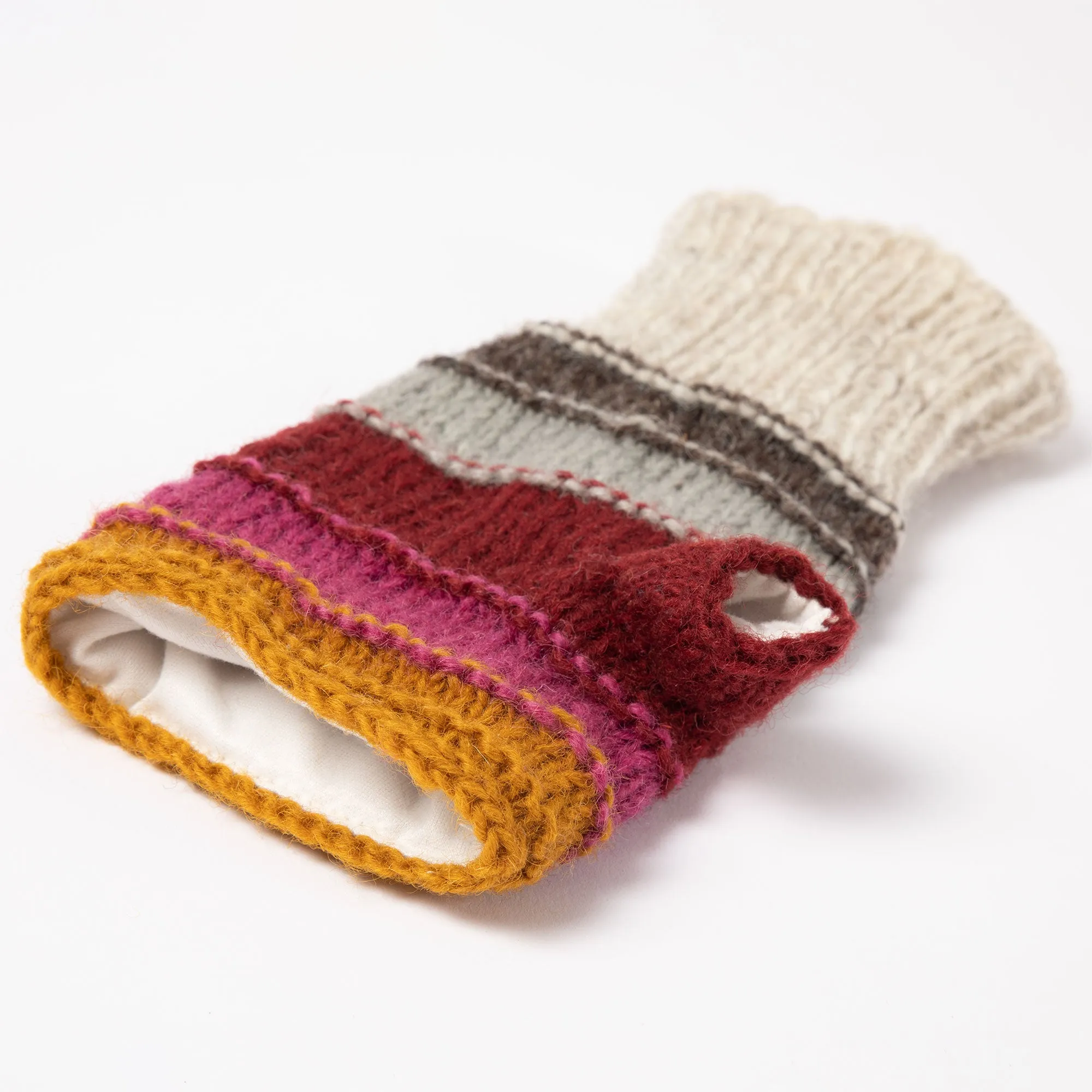 Bold Stripes Hand Knit Hand Warmers