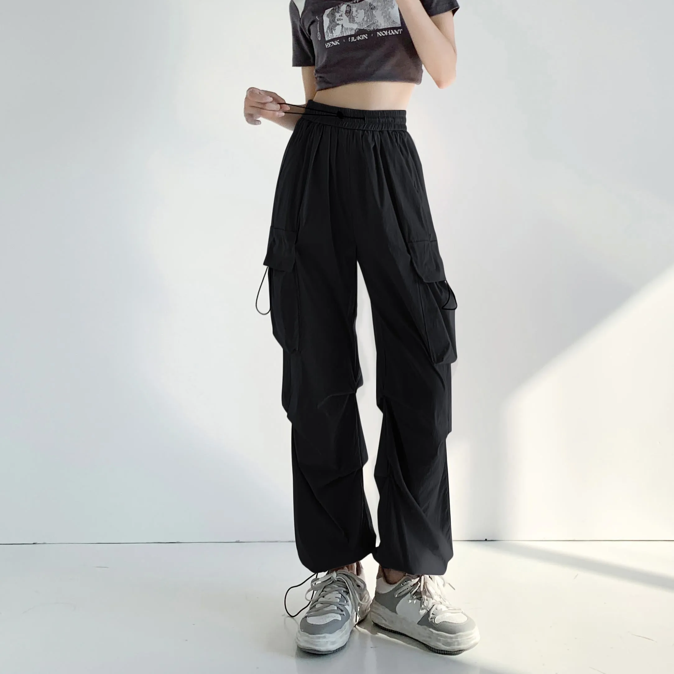 Breathable Quick-Drying Thin High-Waisted Draping Harem Pants