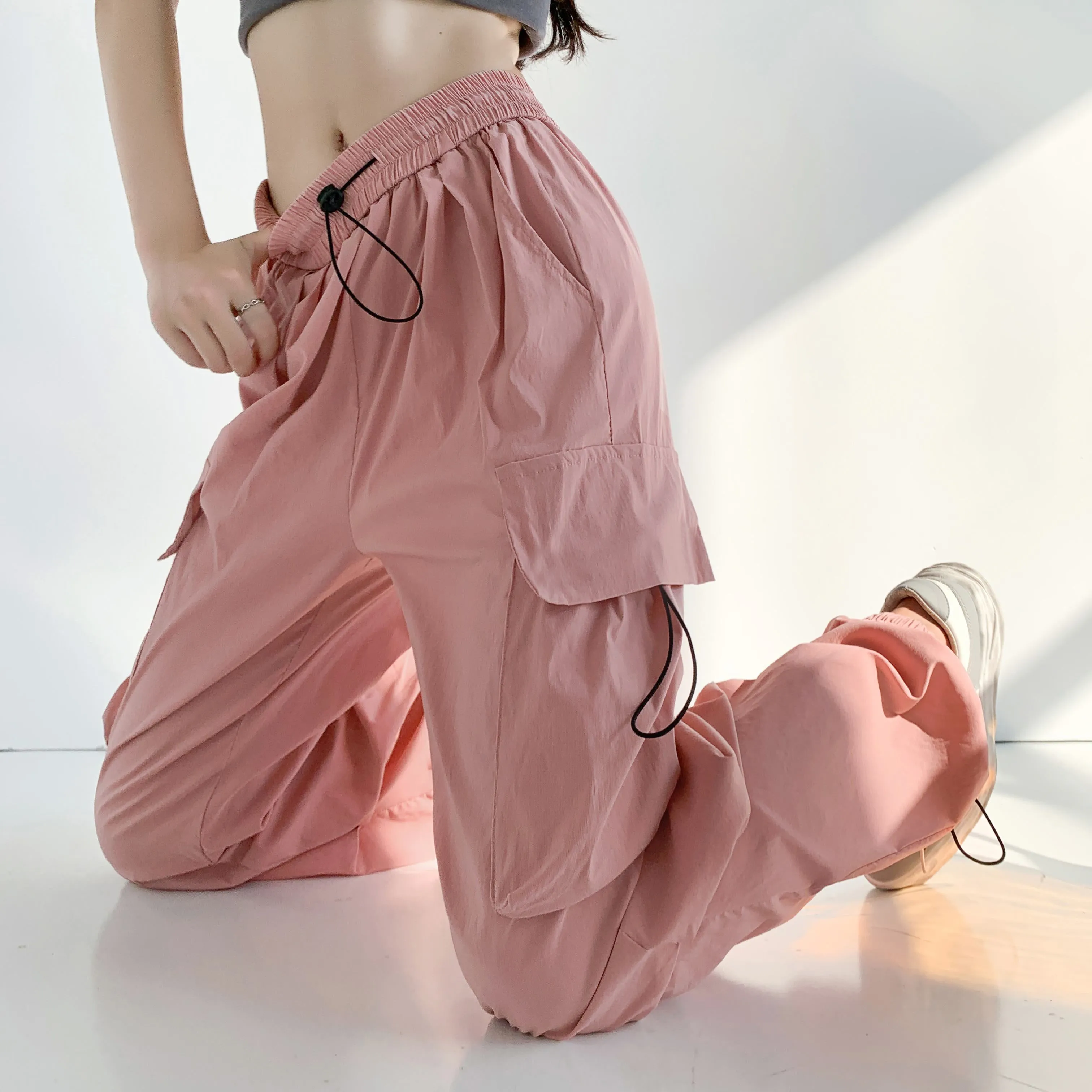 Breathable Quick-Drying Thin High-Waisted Draping Harem Pants