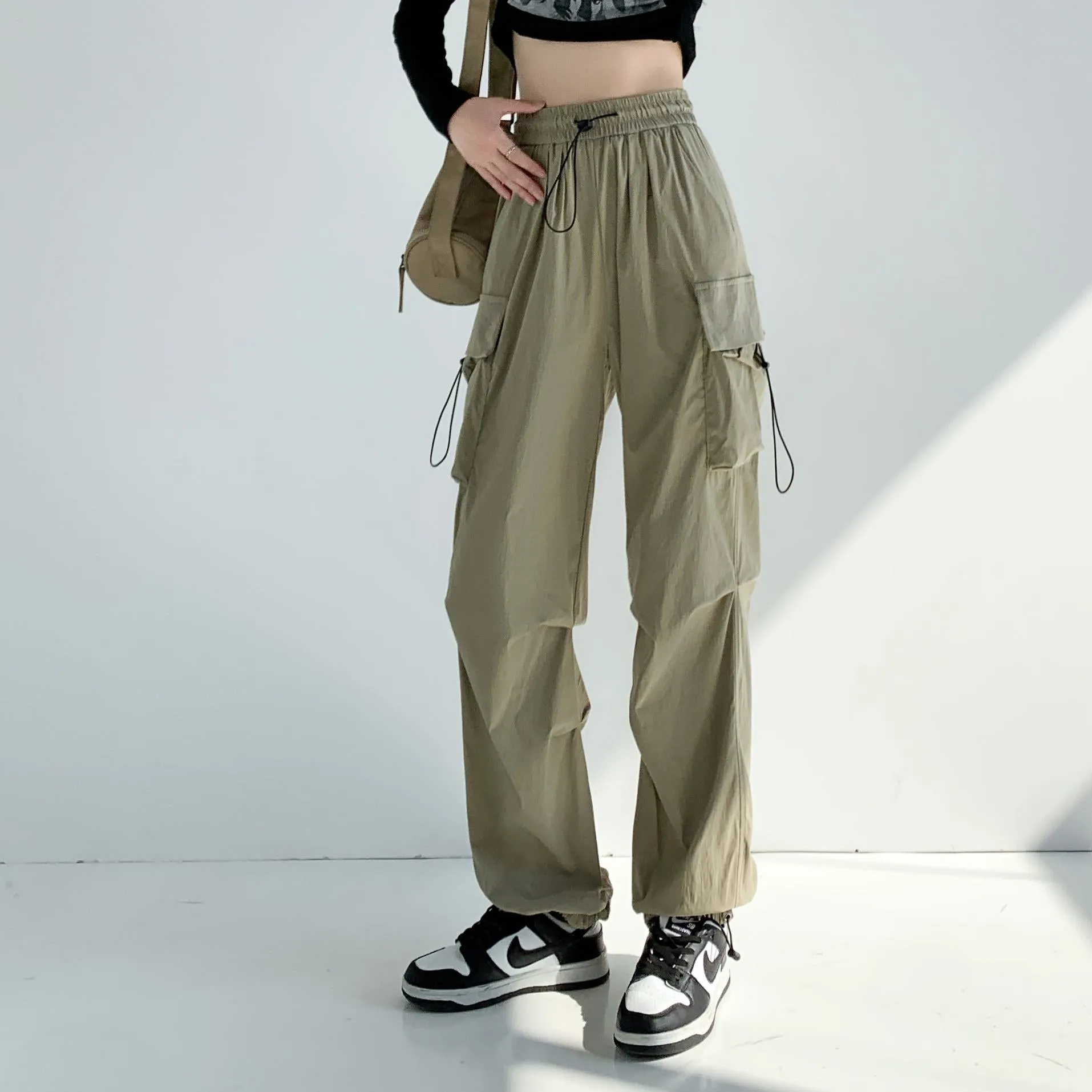 Breathable Quick-Drying Thin High-Waisted Draping Harem Pants