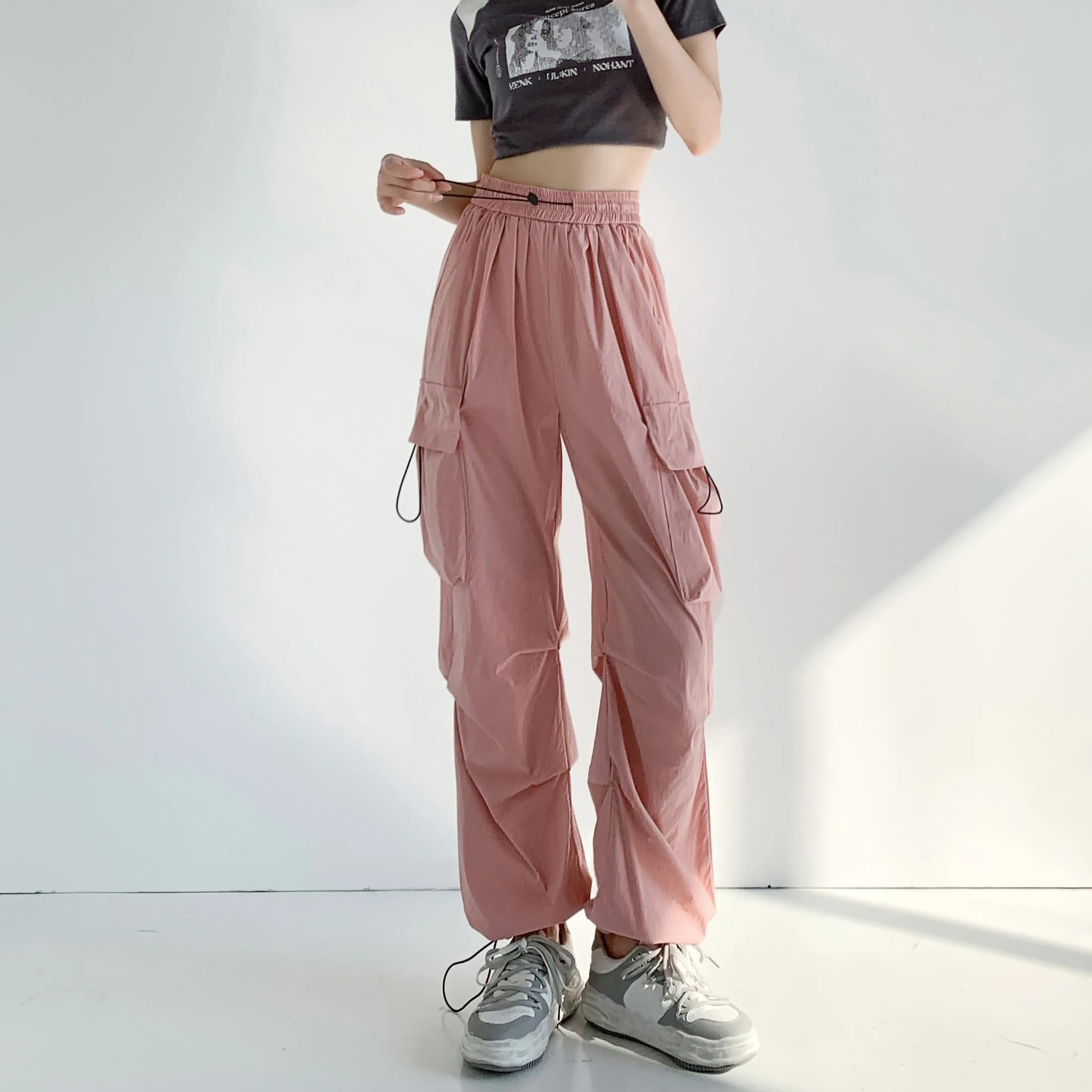 Breathable Quick-Drying Thin High-Waisted Draping Harem Pants