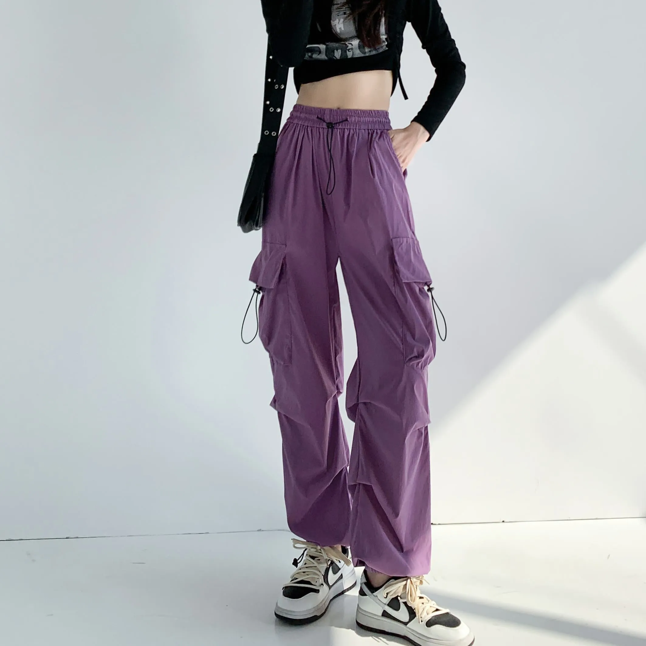 Breathable Quick-Drying Thin High-Waisted Draping Harem Pants