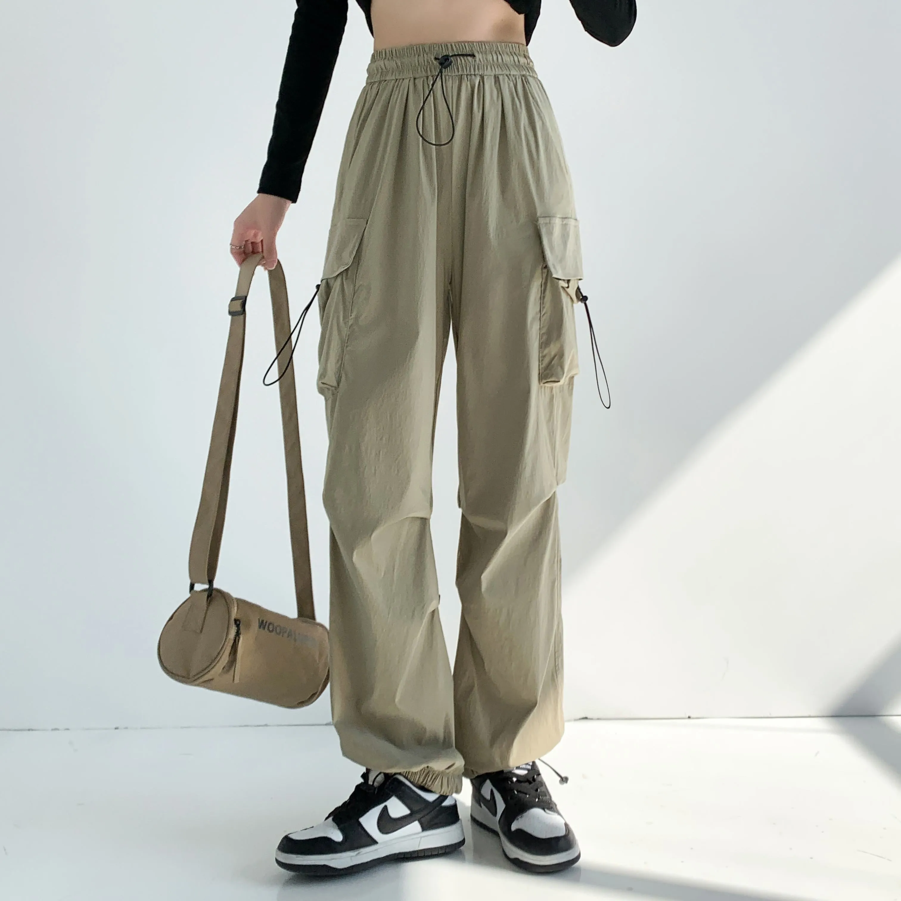 Breathable Quick-Drying Thin High-Waisted Draping Harem Pants