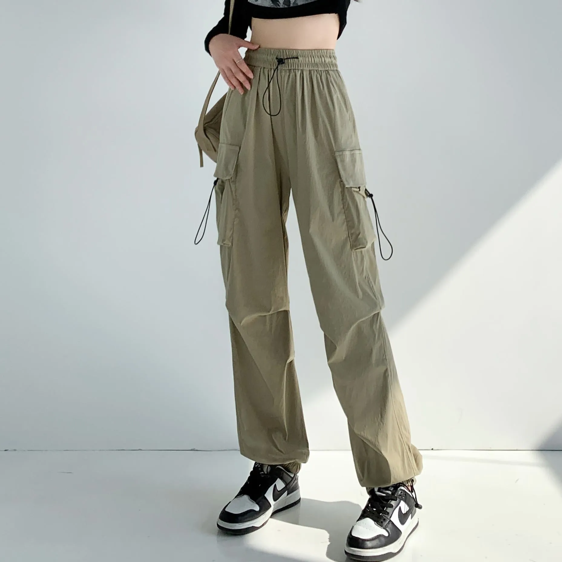 Breathable Quick-Drying Thin High-Waisted Draping Harem Pants