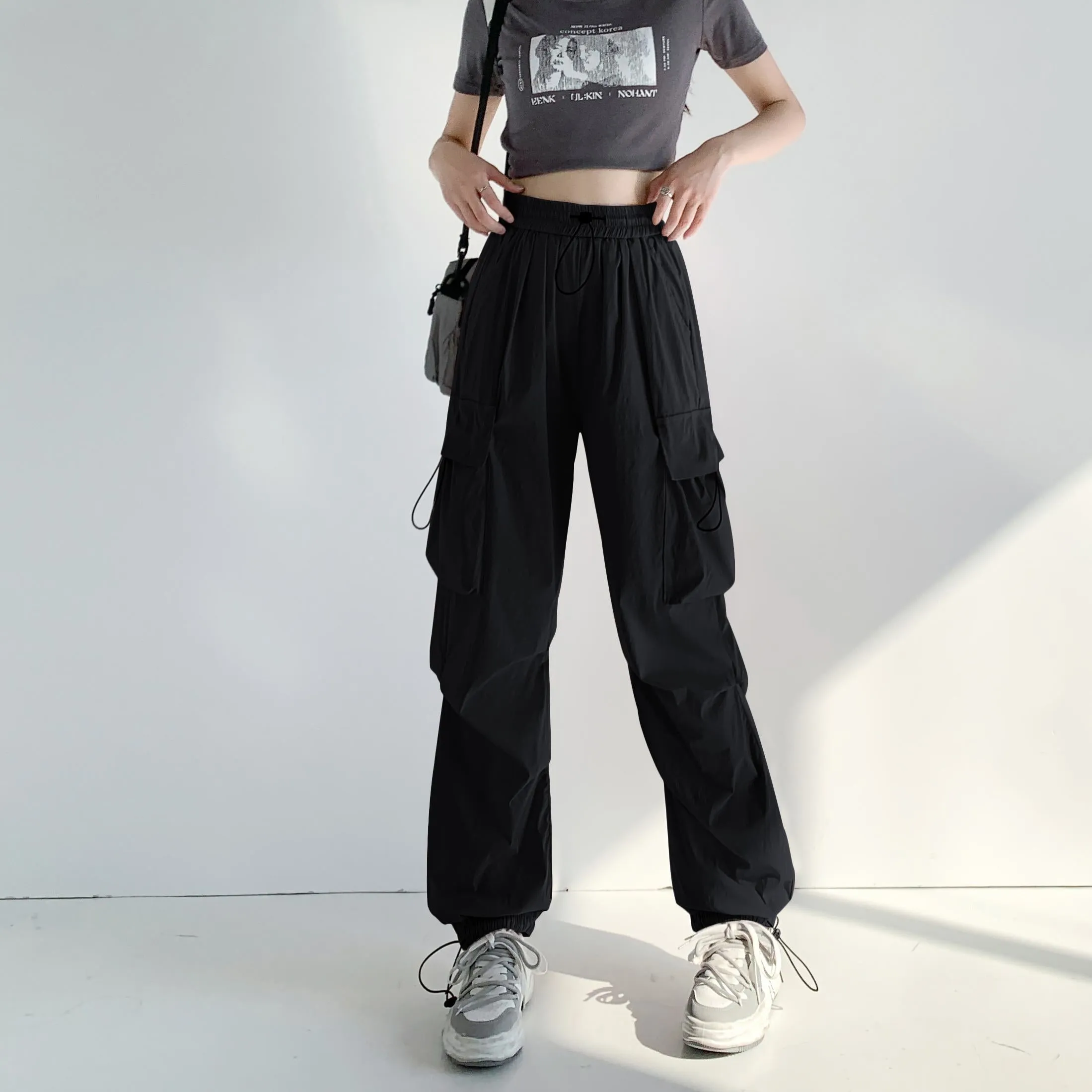 Breathable Quick-Drying Thin High-Waisted Draping Harem Pants