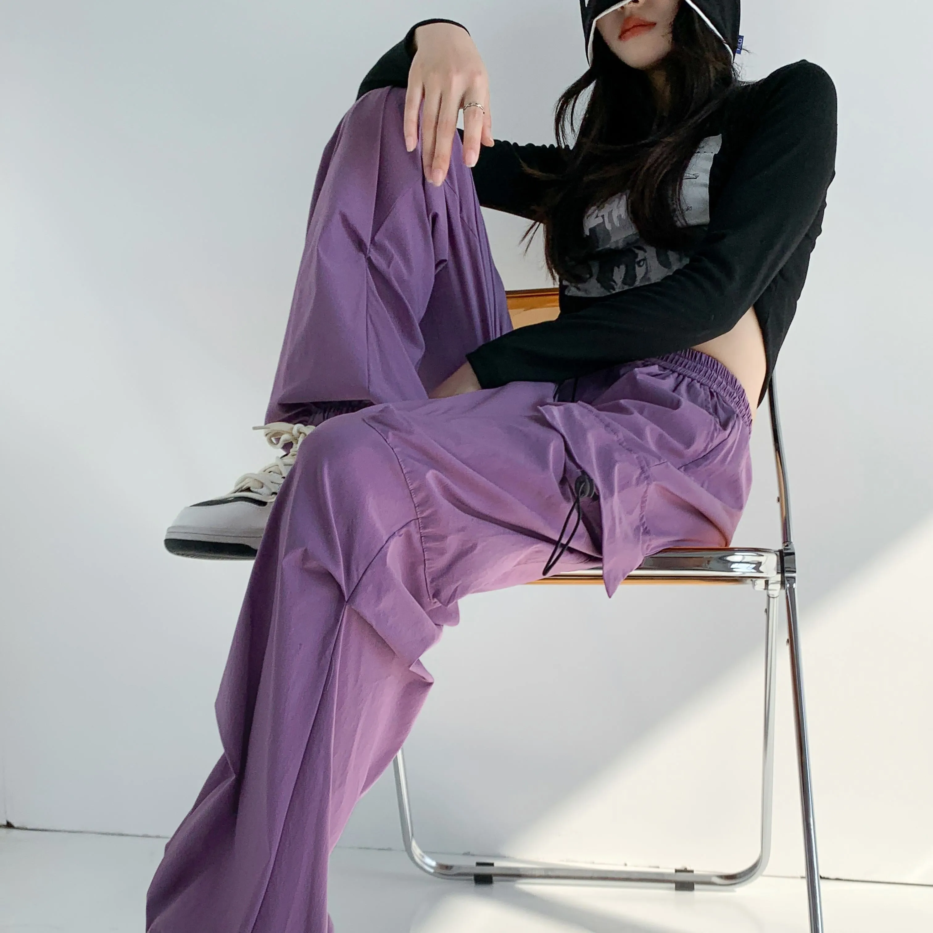 Breathable Quick-Drying Thin High-Waisted Draping Harem Pants