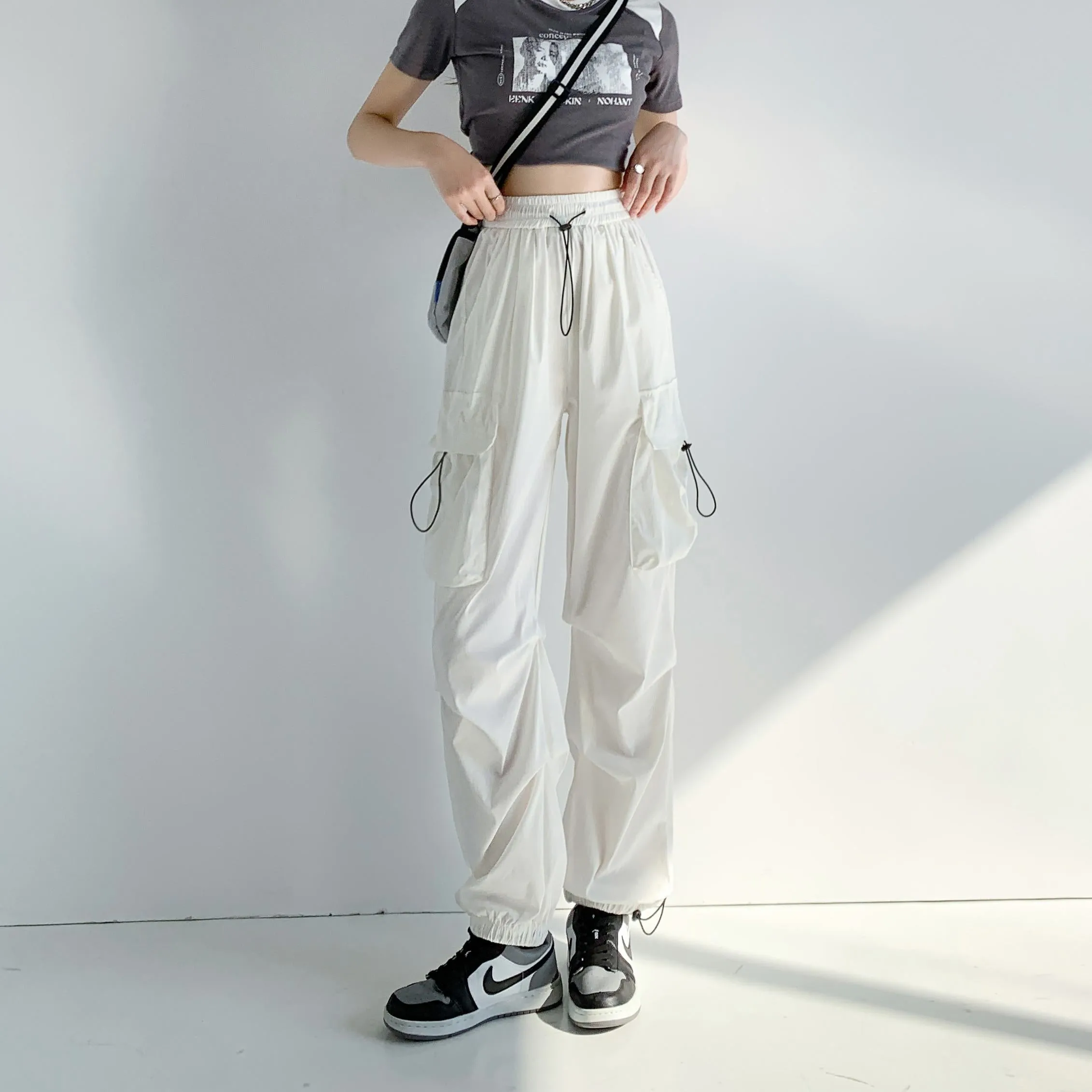 Breathable Quick-Drying Thin High-Waisted Draping Harem Pants