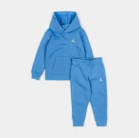 Brooklyn Fleece Pullover Infant Toddler Set (Blue/White)