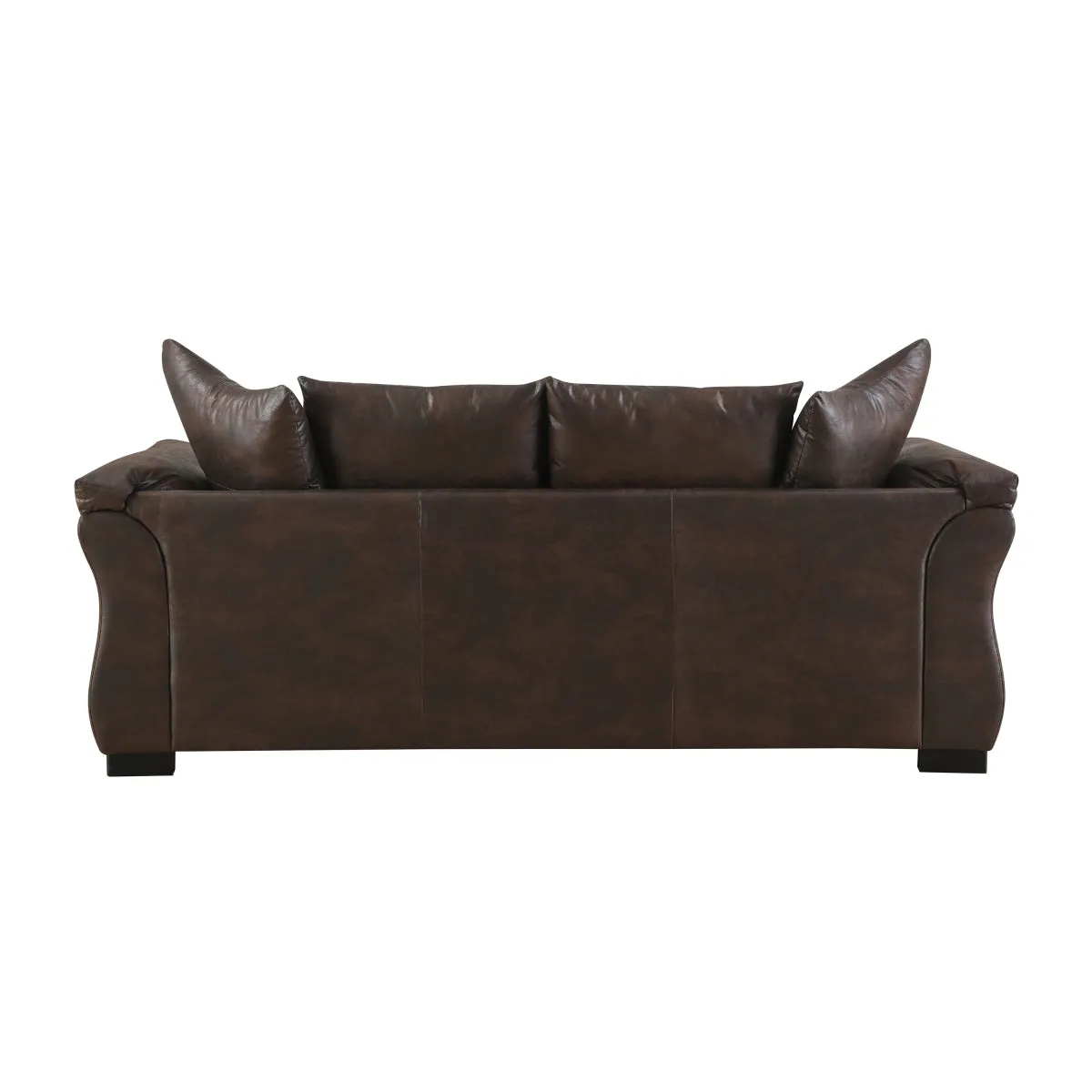 Brown Polished Microfiber Sofa with Removable Cushions – Transitional Modern Design