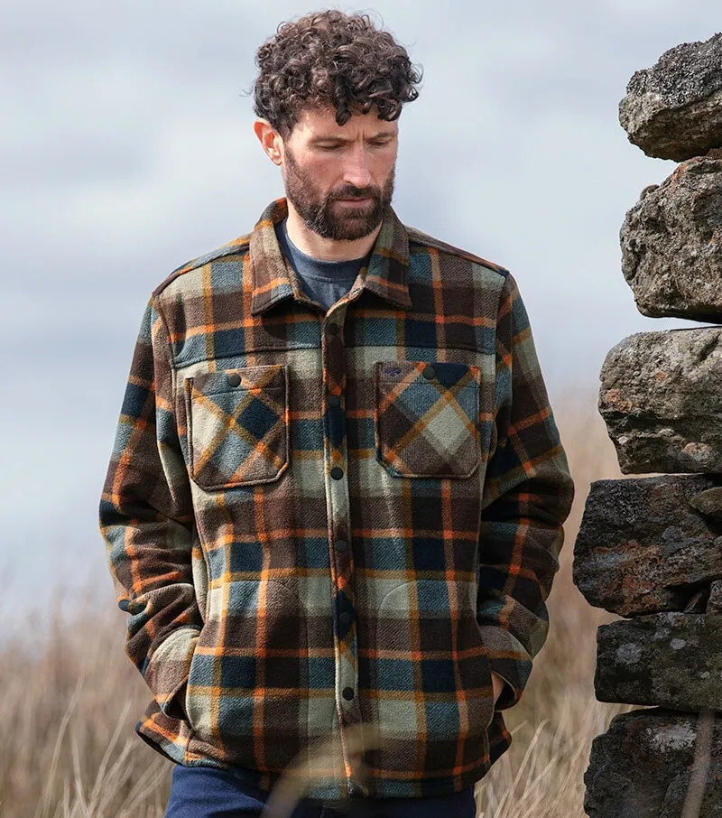 Brucefield Plaid Shacket overshirt, brun/blå tern