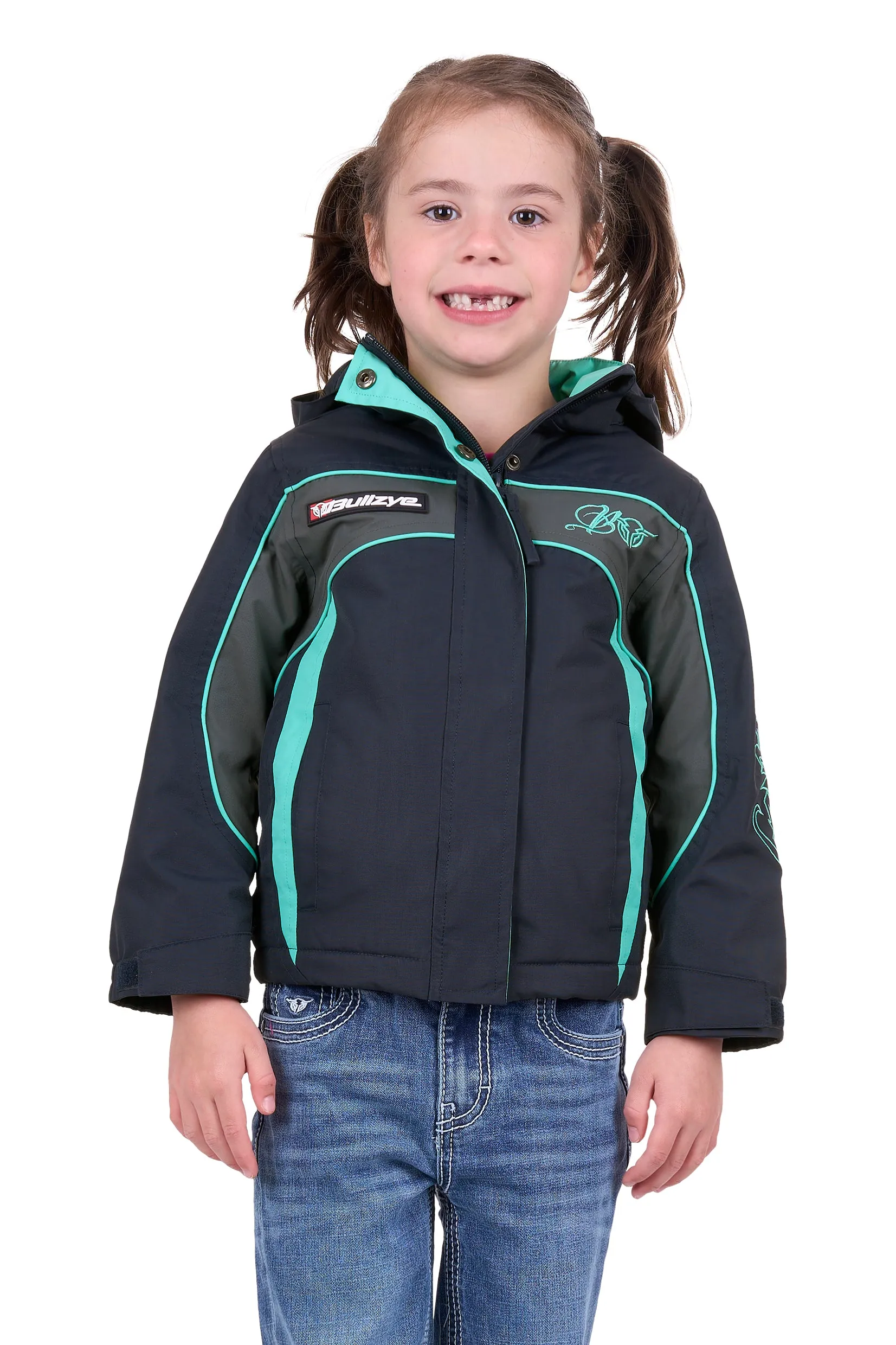 Bullzye Girls Carla Jacket - Dark Navy/Turquoise - B4W5709057