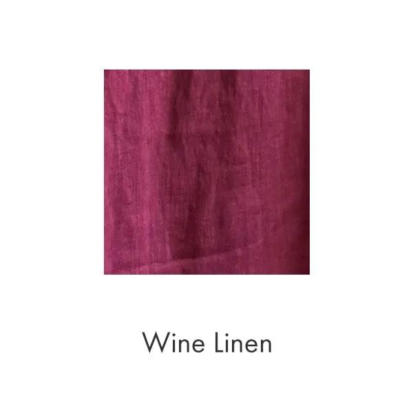 Caftan Top in Wine Linen