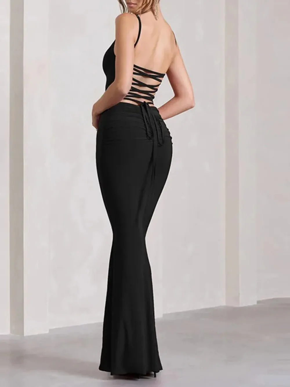 Caitlin Off Shoulder Backless Maxi Dress