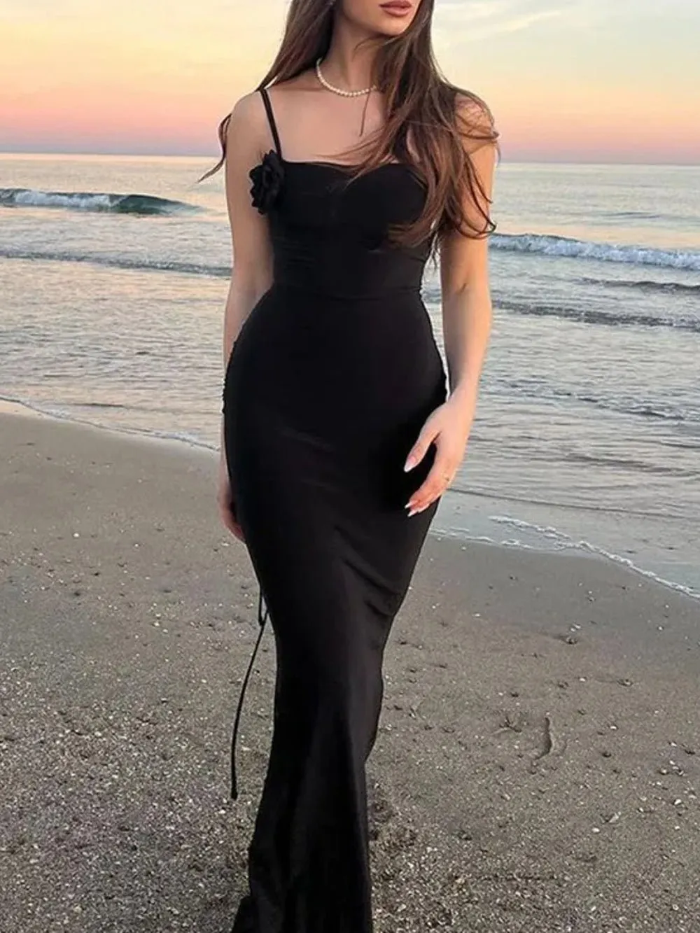 Caitlin Off Shoulder Backless Maxi Dress