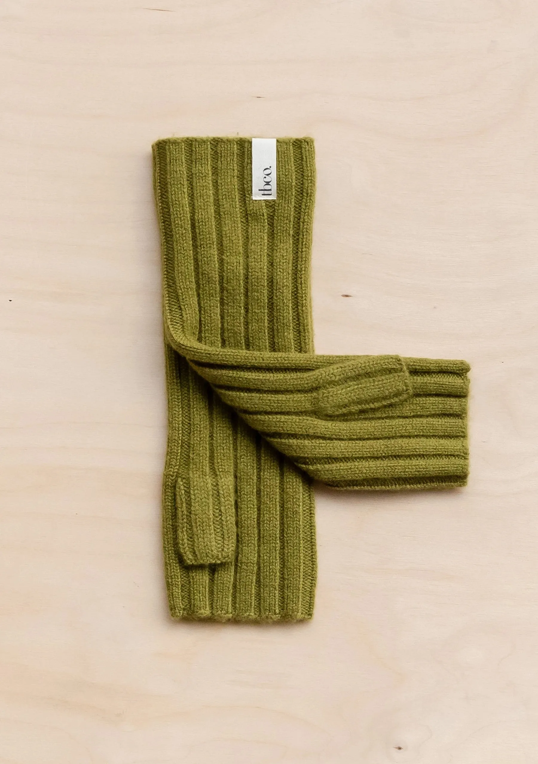 Cashmere and Merino Wrist Warmers in Olive