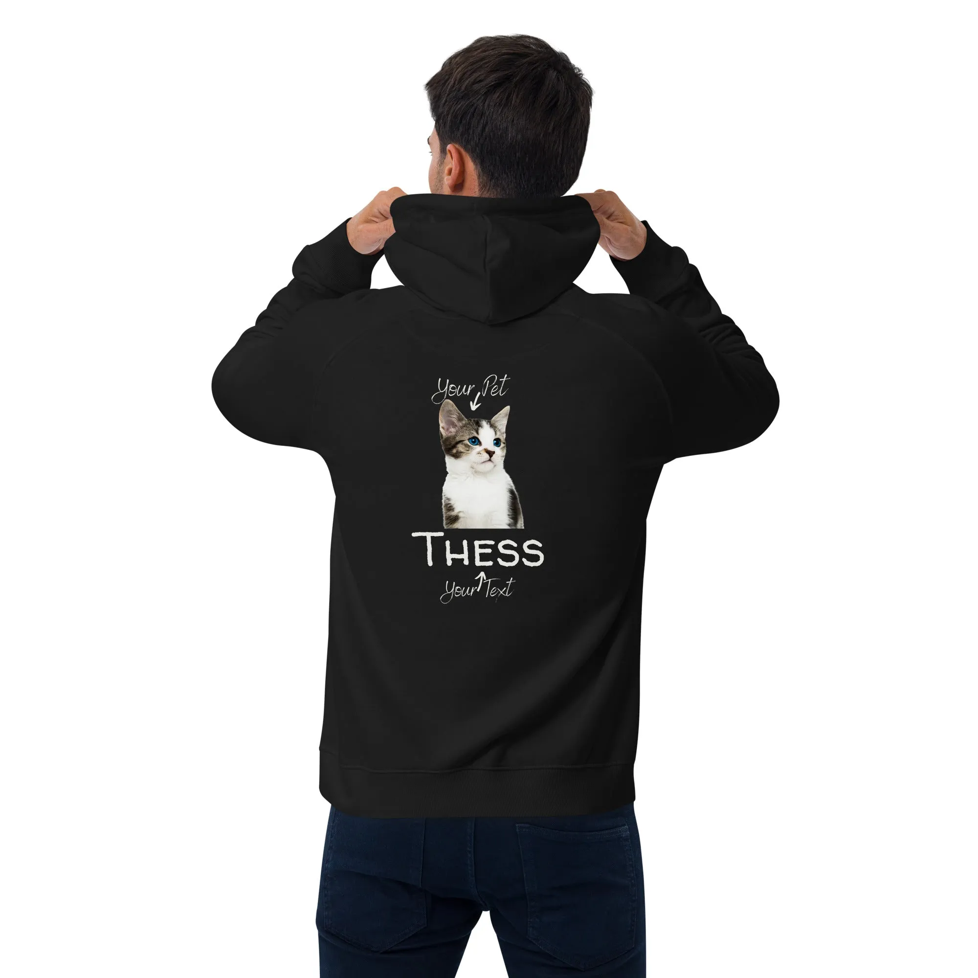 Cat unisex hoodie, organic cotton