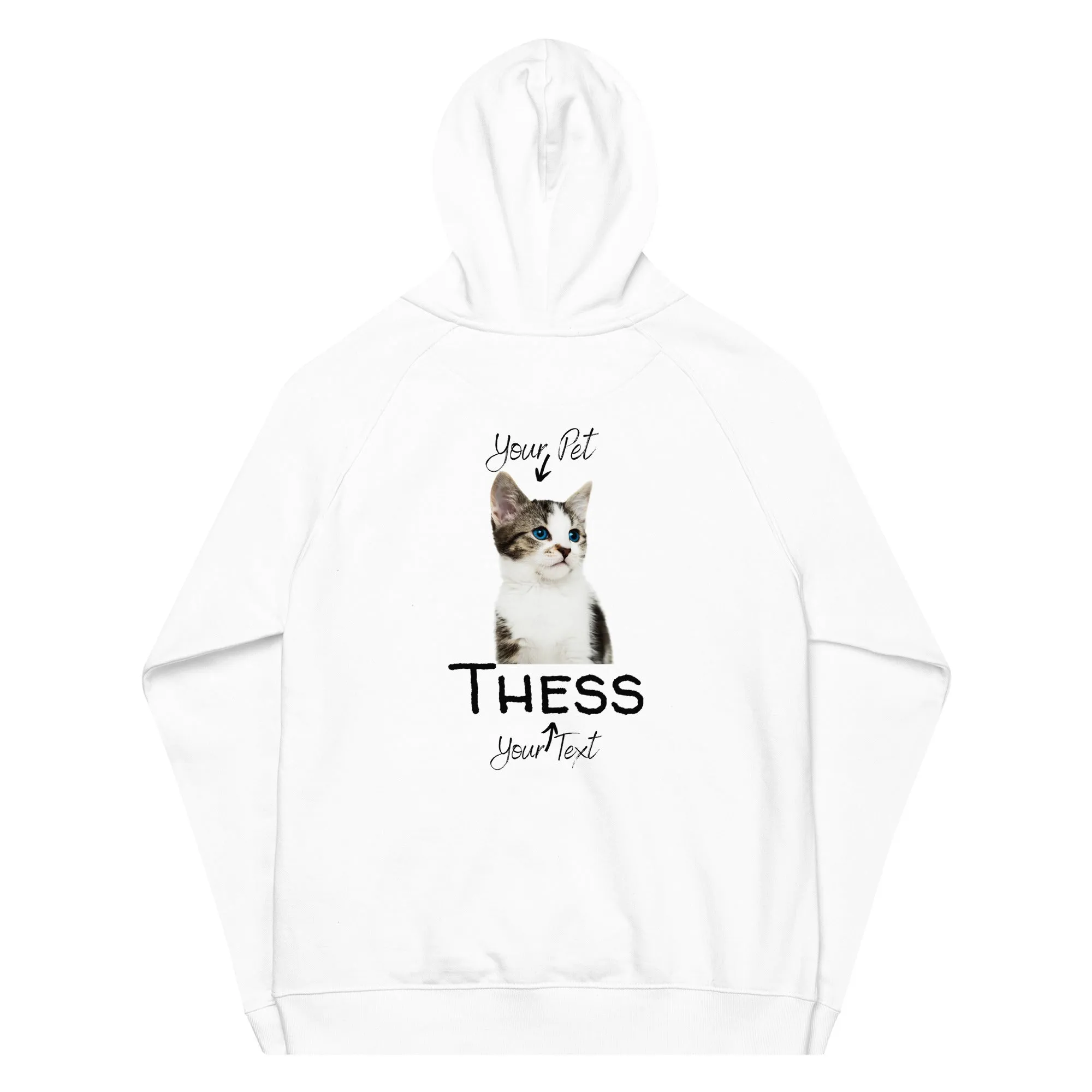 Cat unisex hoodie, organic cotton