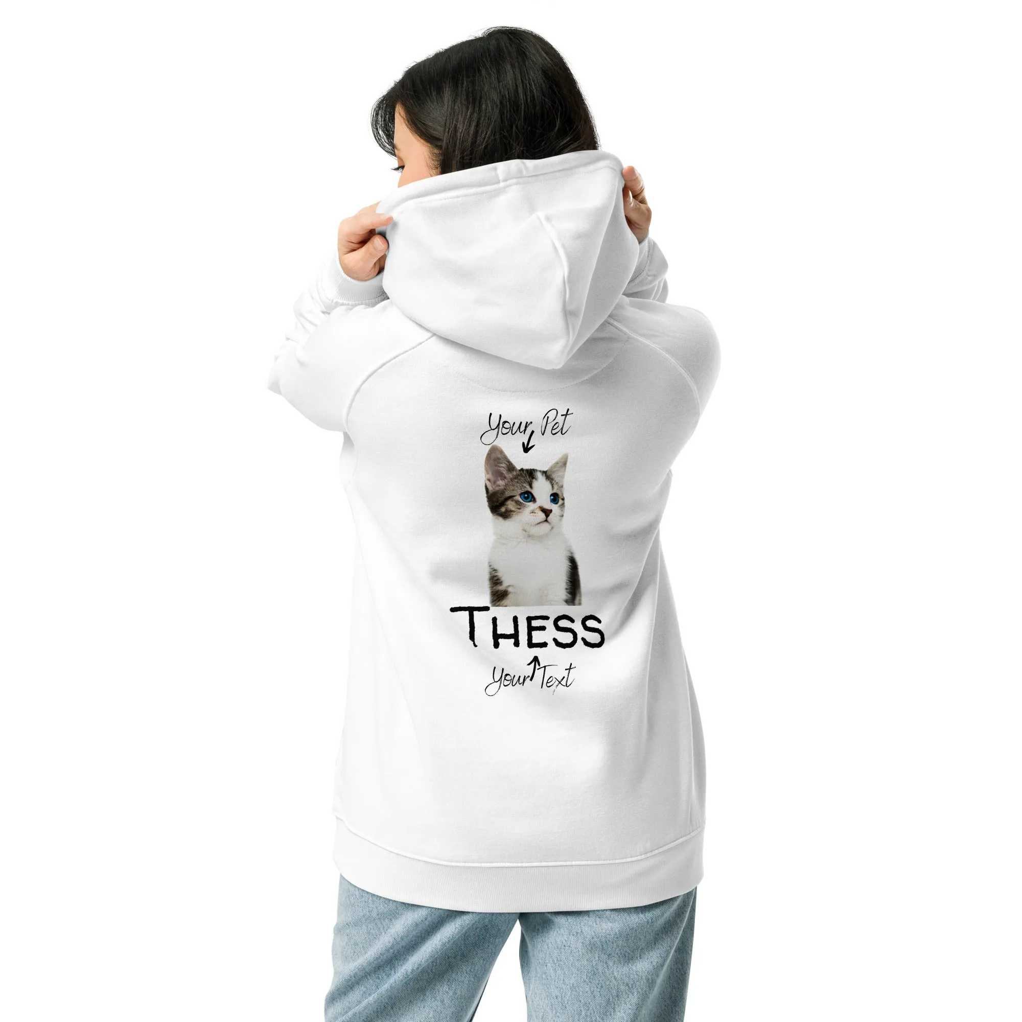 Cat unisex hoodie, organic cotton