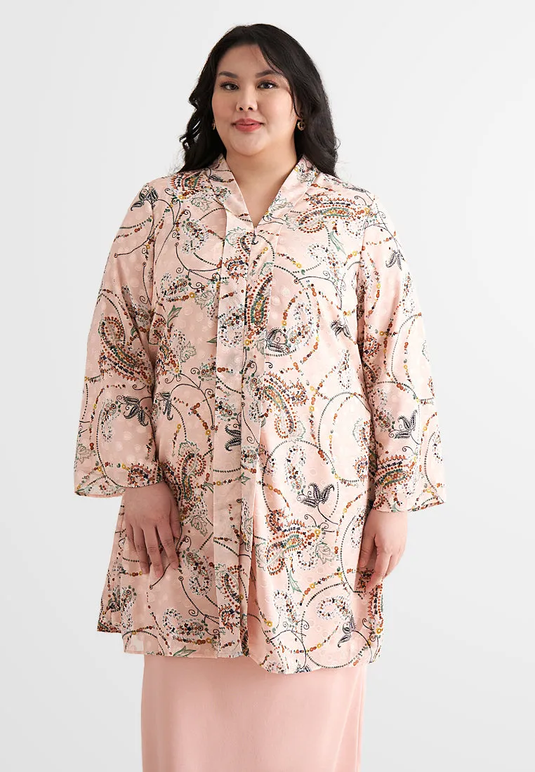 Che Printed Chiffon Kebaya Set - Pink