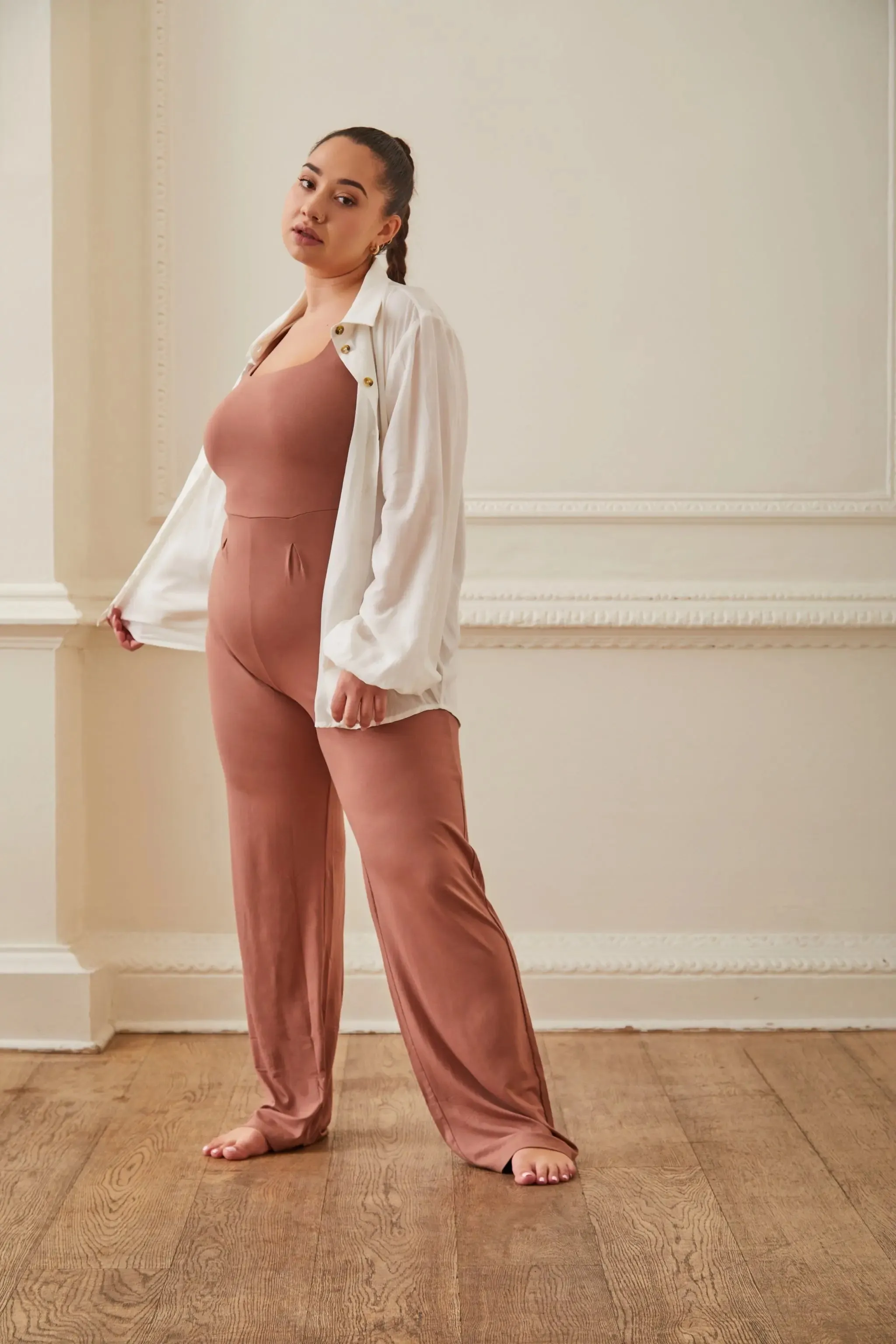 Ciara Organic Cotton Jumpsuit - Cappuccino