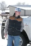 Cinch Men's Black and Tan Quilted Vest