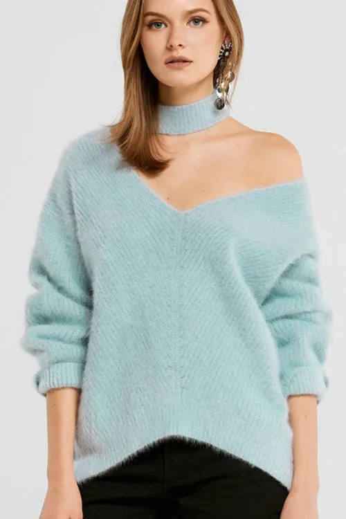 City Light Fluffy V-neck Oversized Sweater - 2 Colors