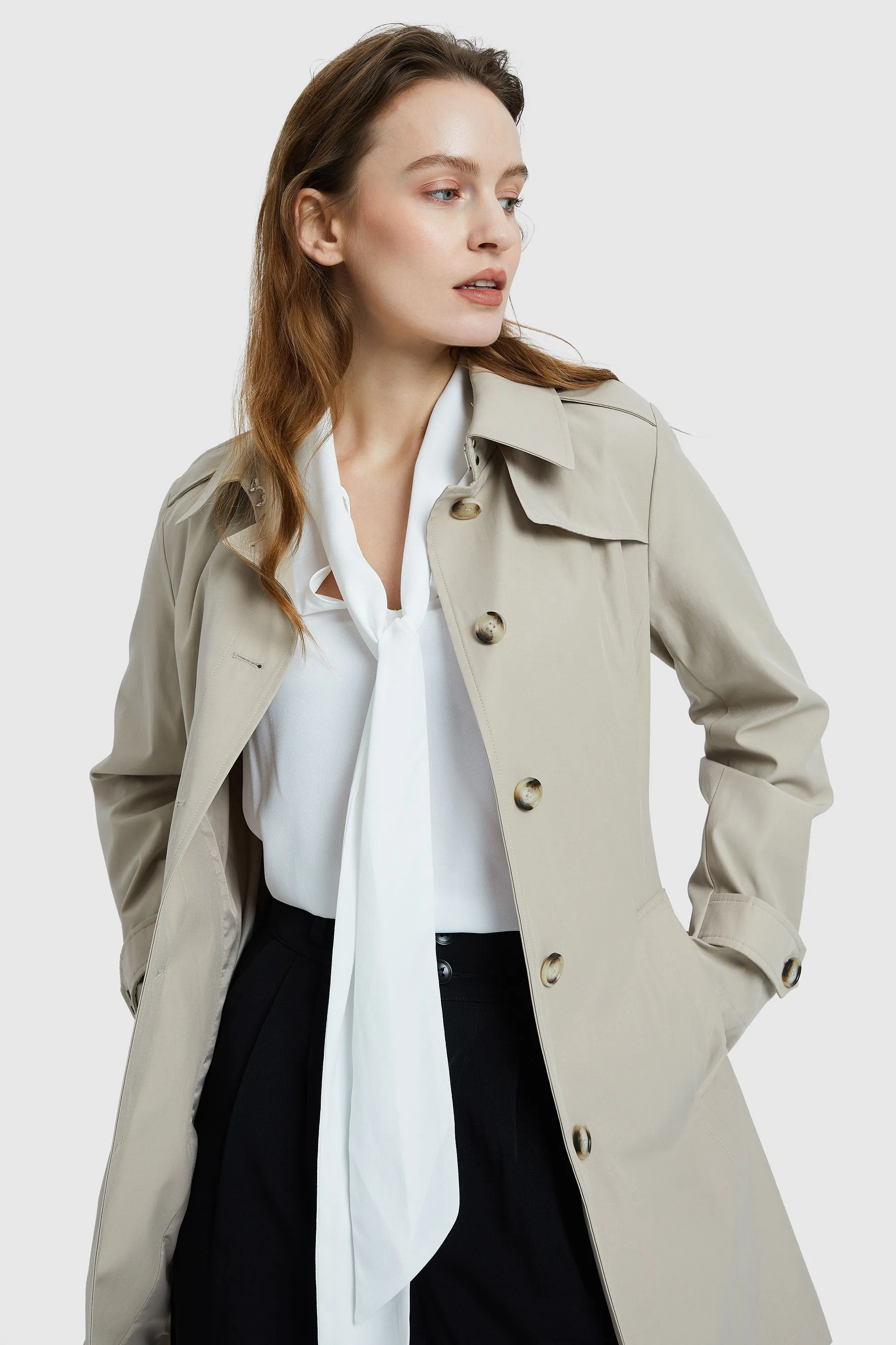 Classic Windproof Belted Trench