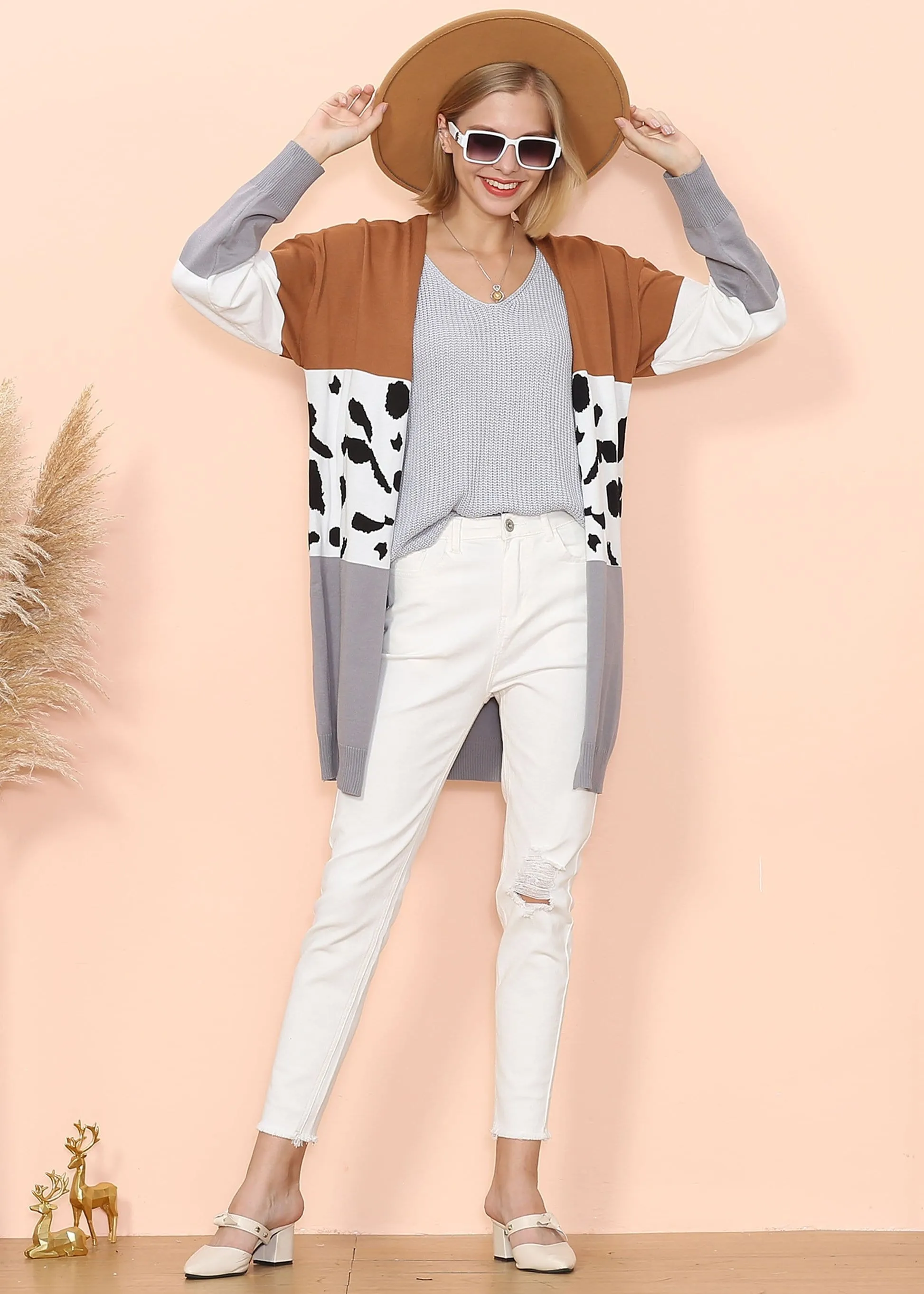 Color Block Long Sleeve Cardigan