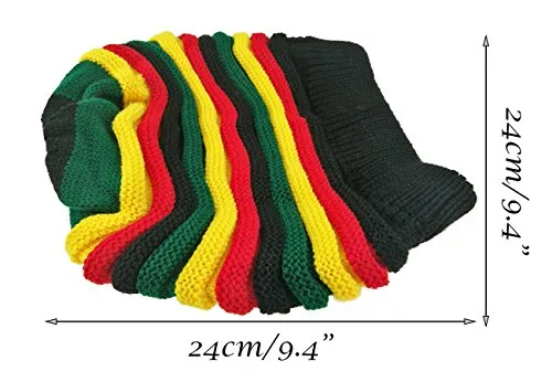 Colored Striped Long Style Jamaican Reggae Hat