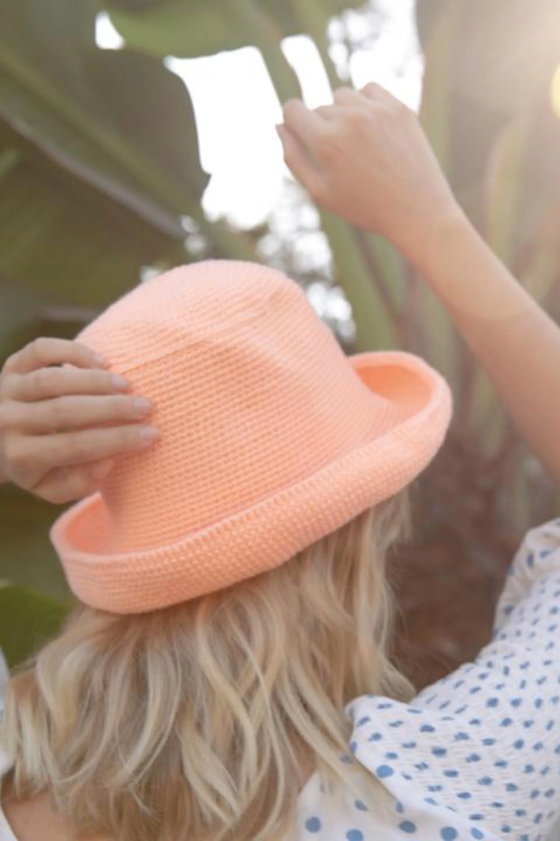 Coral Crochet Bucket Hat