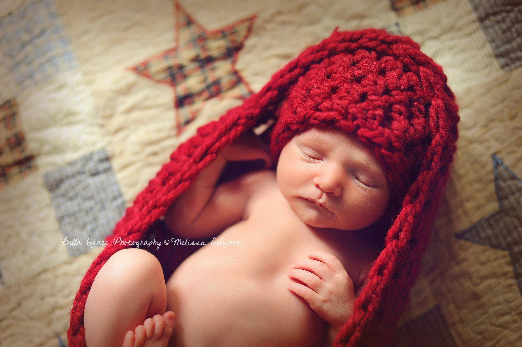 Cranberry Red Baby Bowl And Hat Set