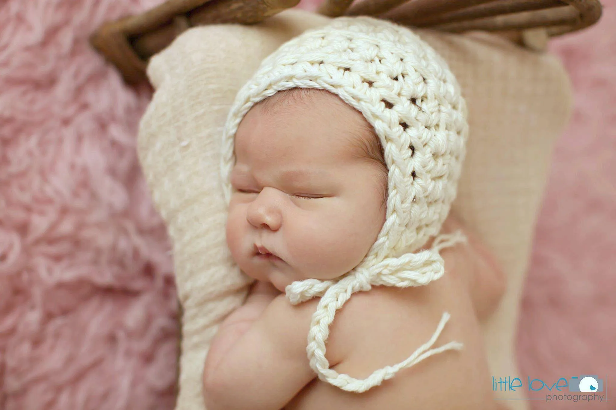 Cream Cotton Baby Bonnet Hat