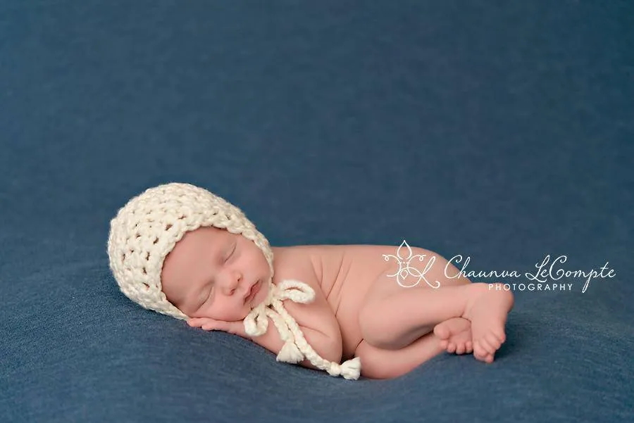 Cream Cotton Baby Bonnet Hat