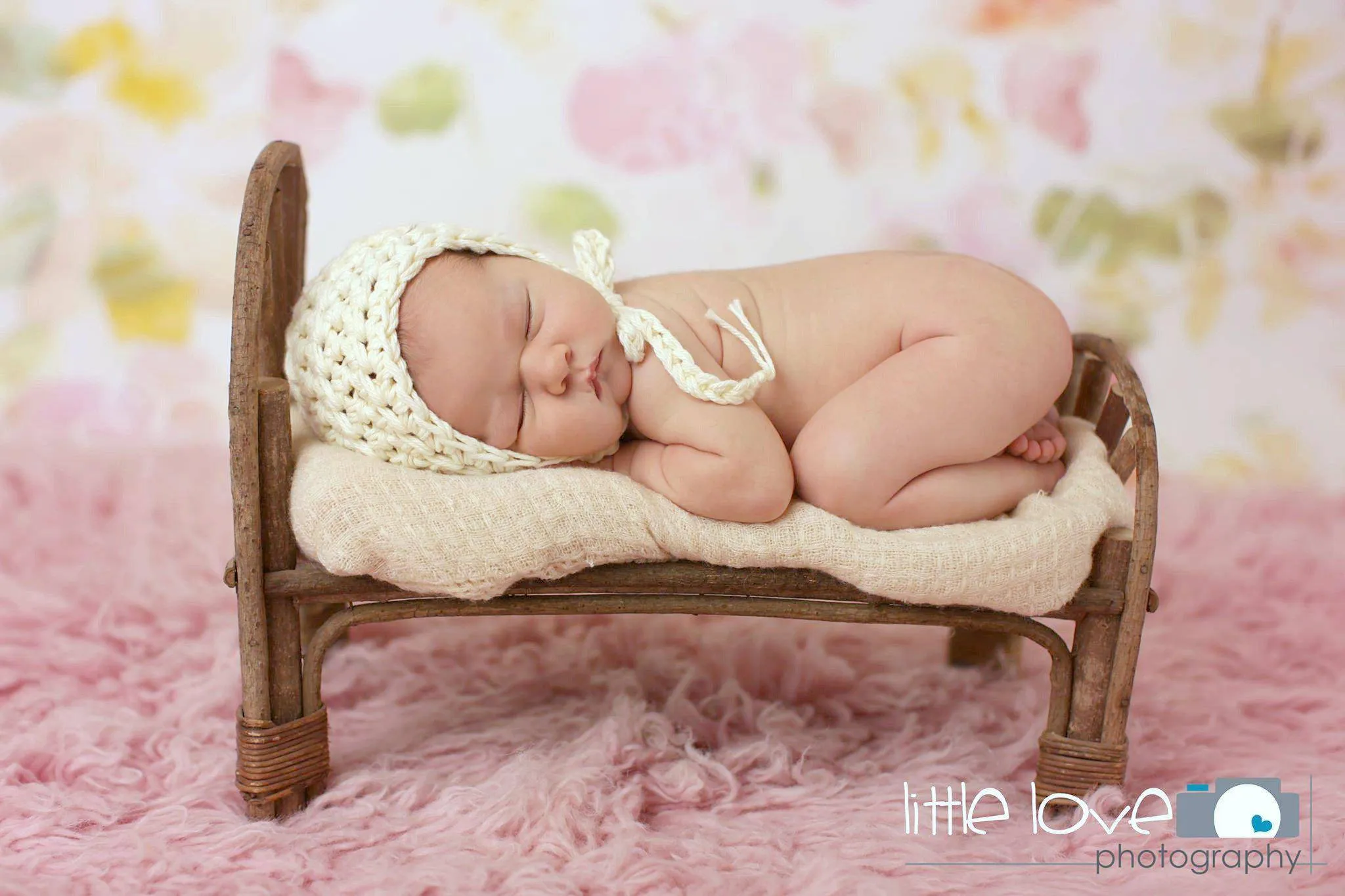 Cream Cotton Baby Bonnet Hat