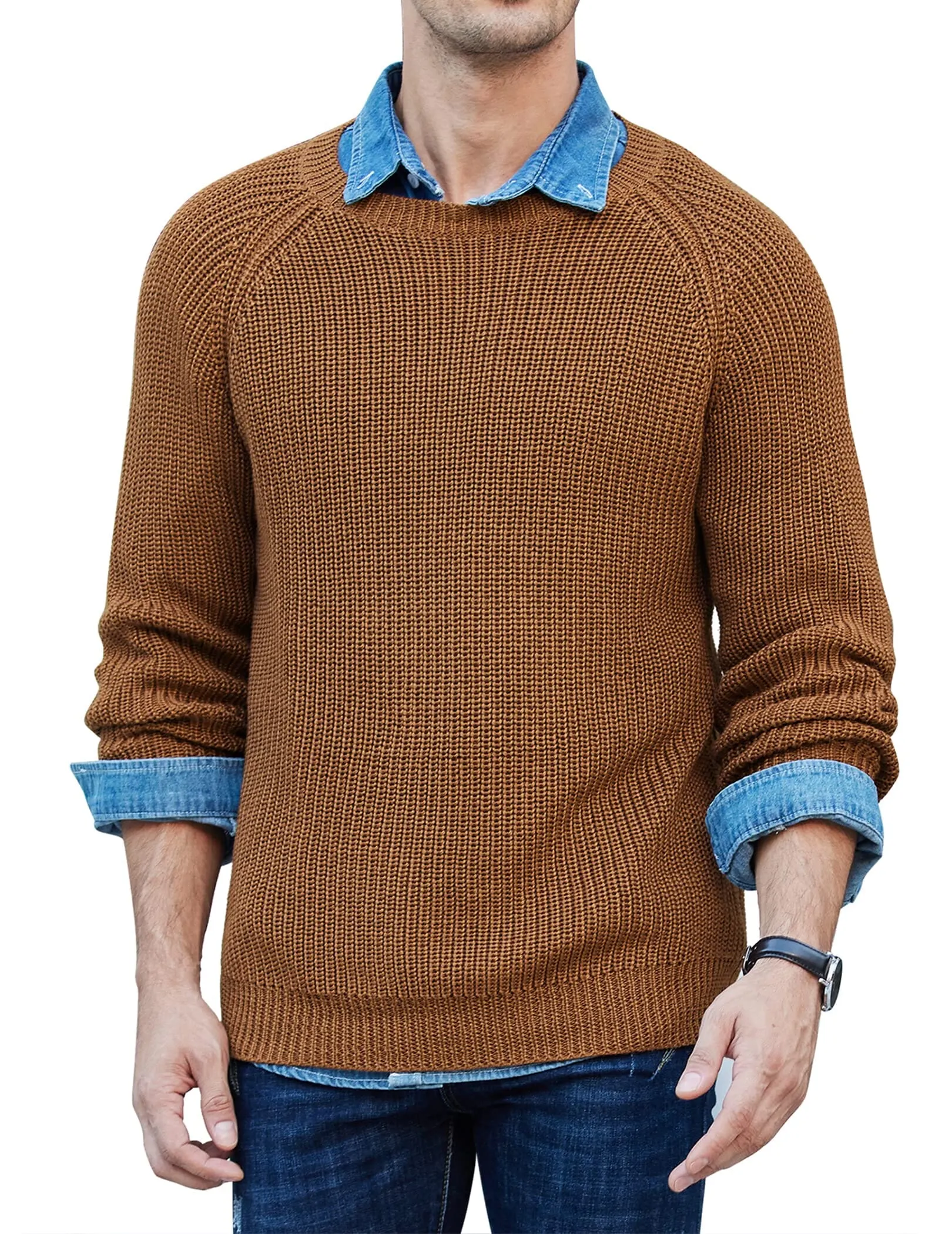 Crew Neck Slim Fit Knitted Pullover Sweater (US Only)