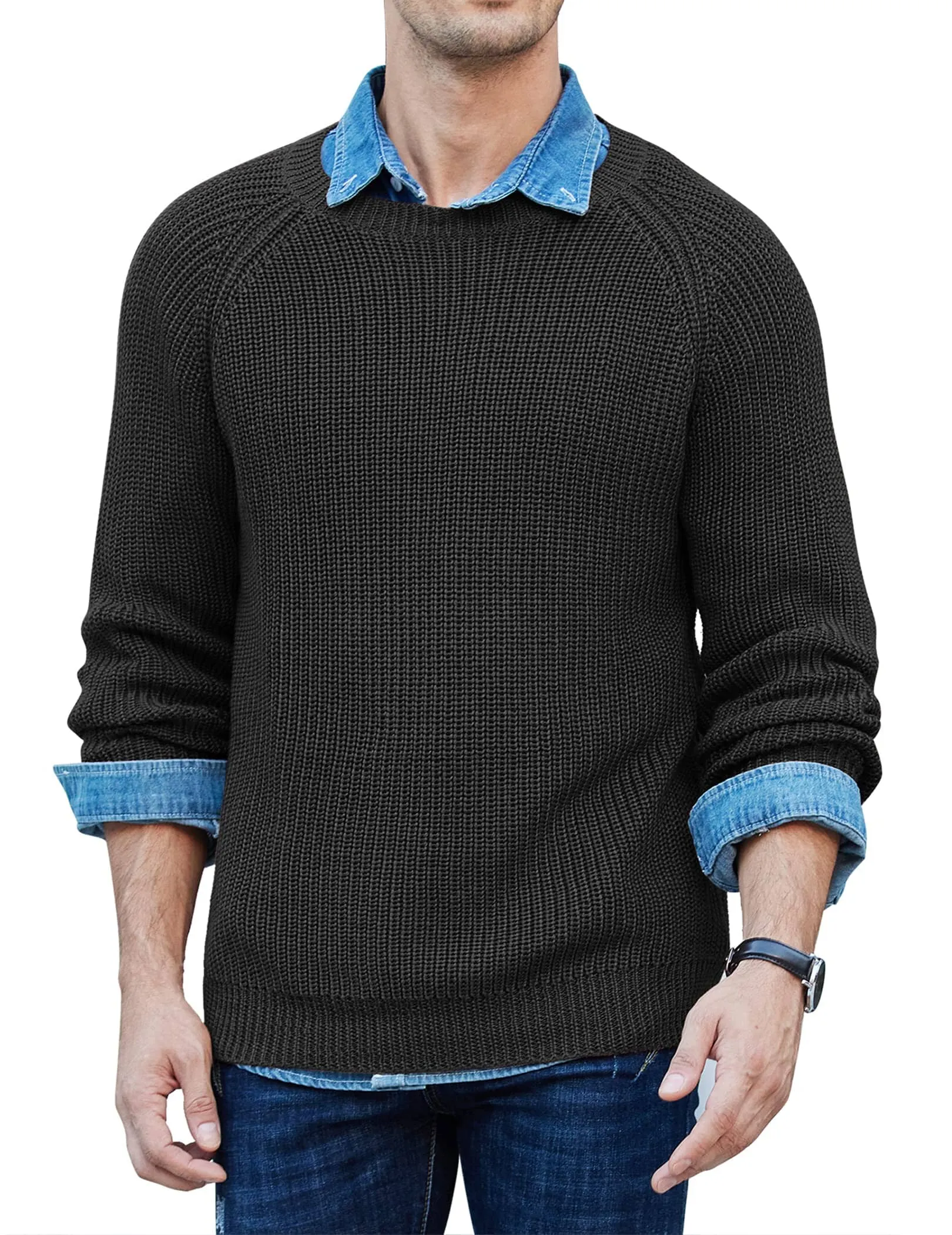 Crew Neck Slim Fit Knitted Pullover Sweater (US Only)