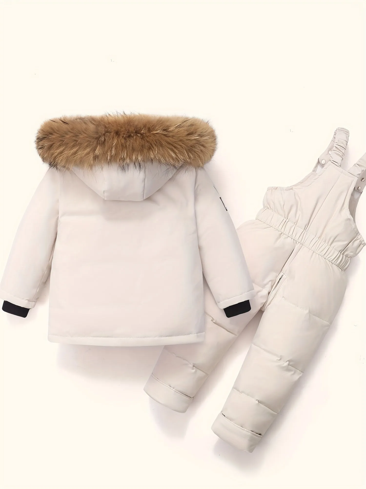 DEAR RABBIT Kids' Cozy Down Jacket & Jumpsuit Set -, Thickened Winter Wear for Boys & Girls 1-5 Years, Hooded with Pockets