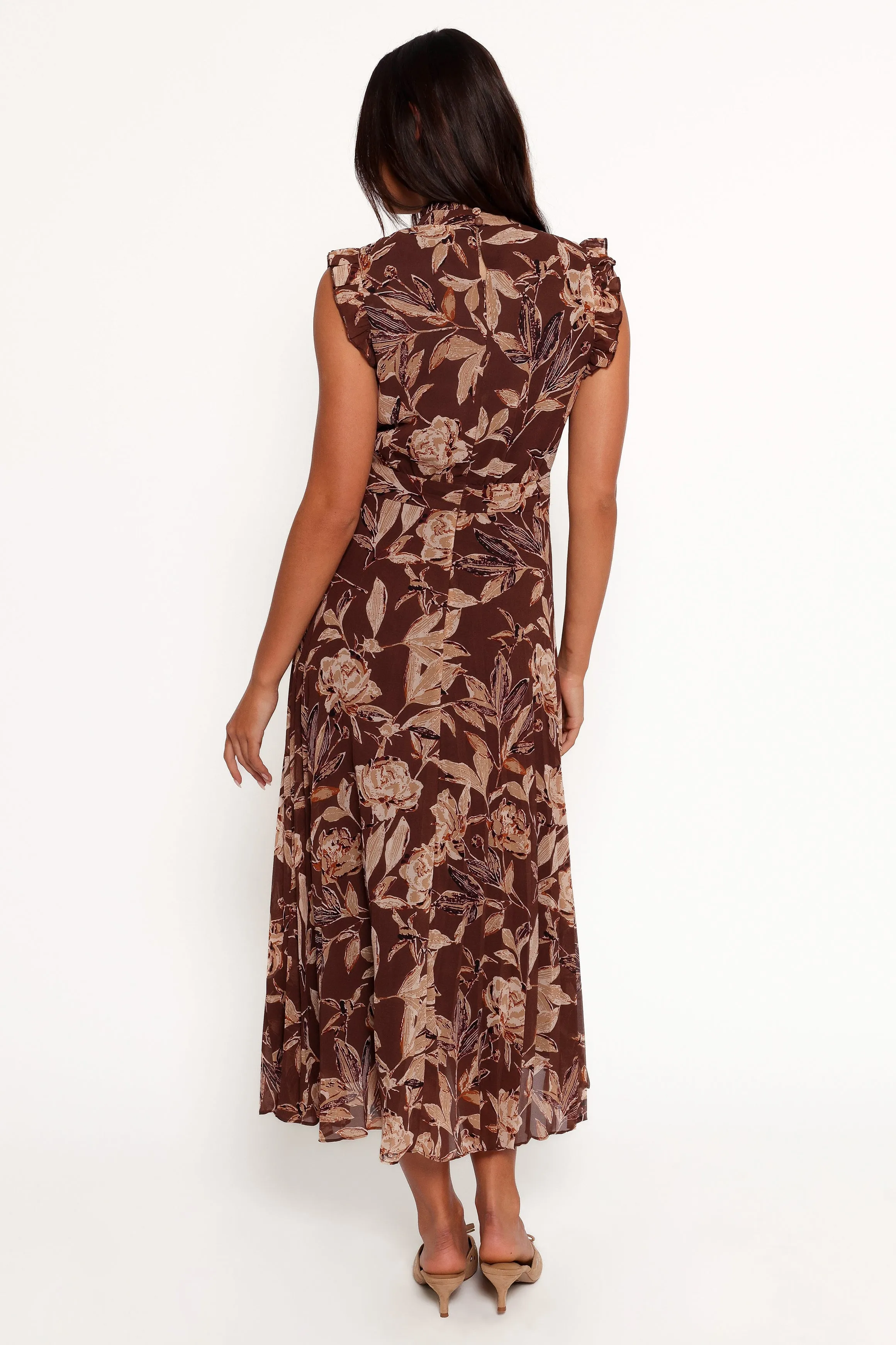 Delphine Maxi Dress - Brown Floral